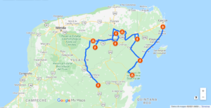 Mapa Itinerario Caribe Mexicano