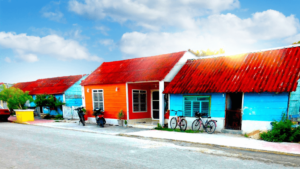 casas coloridas de san felipe en yucatan mexico